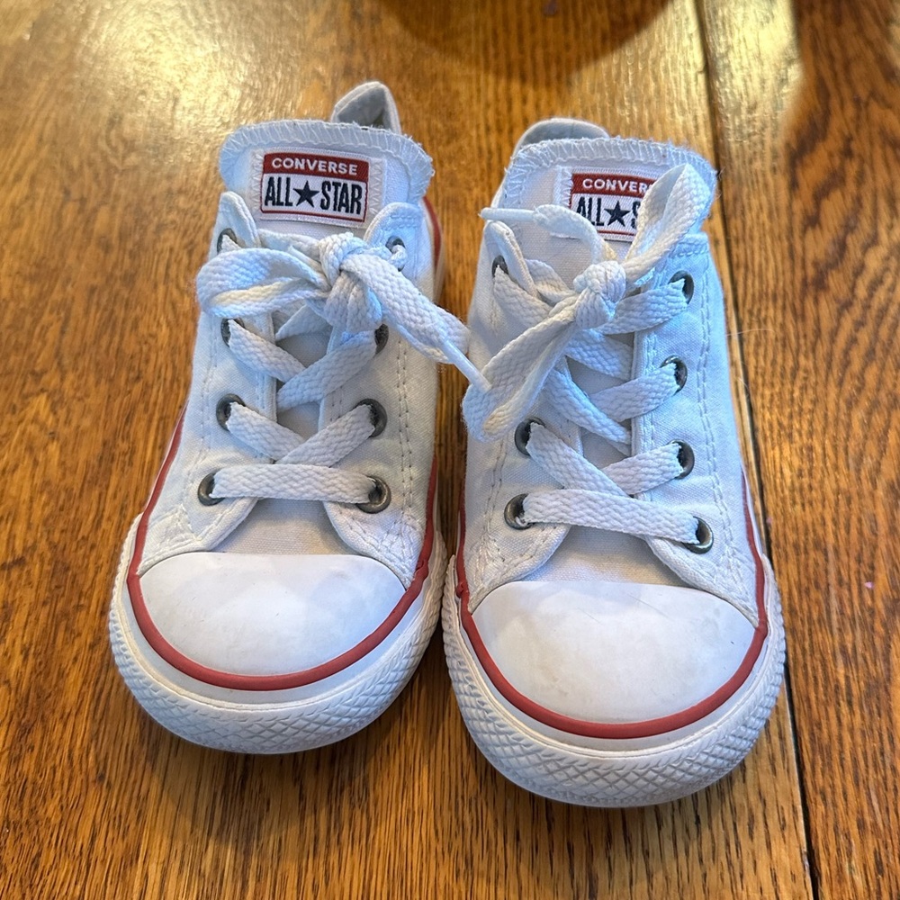 Toddler boys white converse